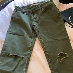 Levi distressed army green jeans